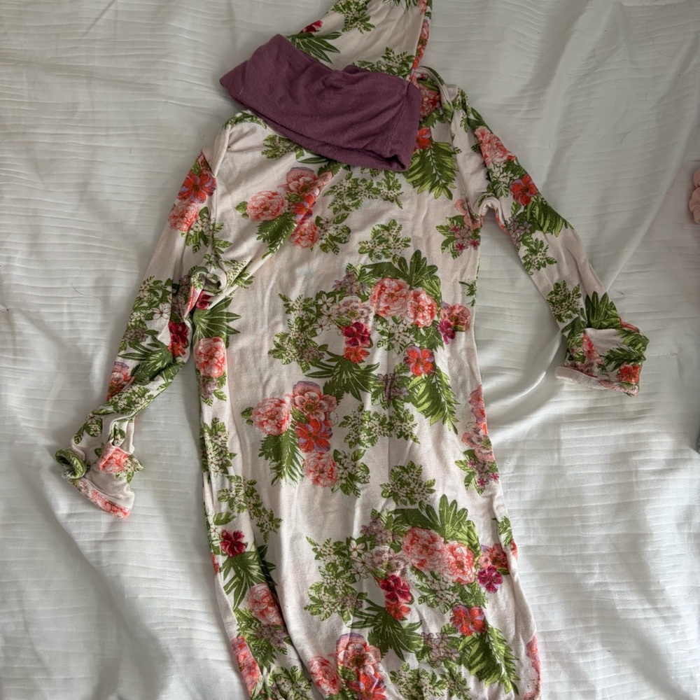 Everly Grey Girls Floral Nightgown - Pink, Green & Purple